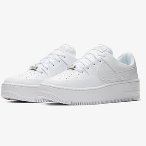 Platform white Air Force One’s. Size 8.5.